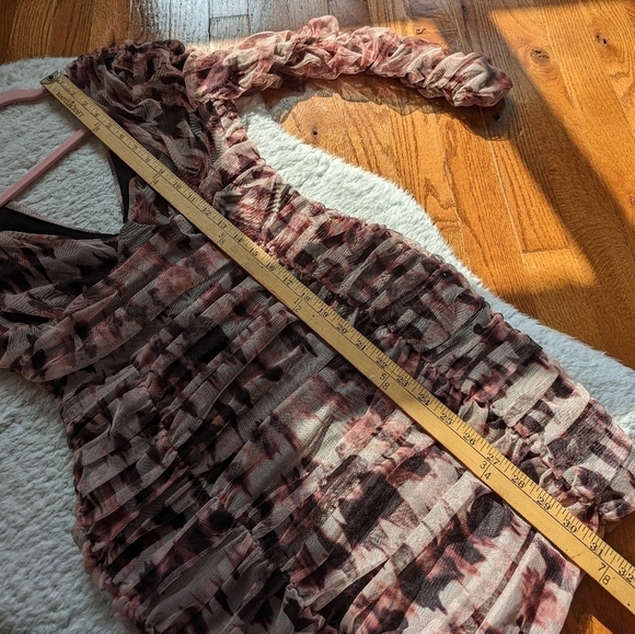 ZARA ruched printed mini dress Large - Picture 13 of 16